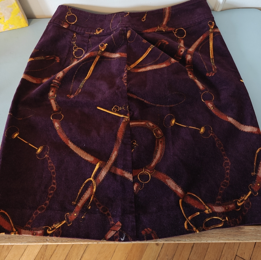 NWT Skirt Corduroy with equestrian pattern Small to XS (2)